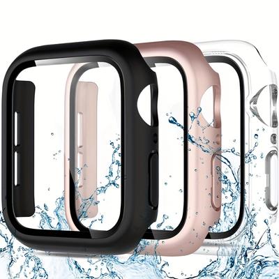 3-piece Set Suitable For Watchscreen Protection Film Series For Iwatch Protective Mask, Tempered Glass Film, Hard Pc Buffer Pad, Ultra-thin Protection (38/40/41/42/44/45/mm)