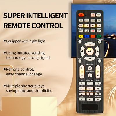 Universal Remote Control Rc-g008 Fit For Sharp, Sanyo, Insignia, Hisense, Panasonic, Toshiba, Hitachi, Tcl Smart Tvs And More Brands Of Tv