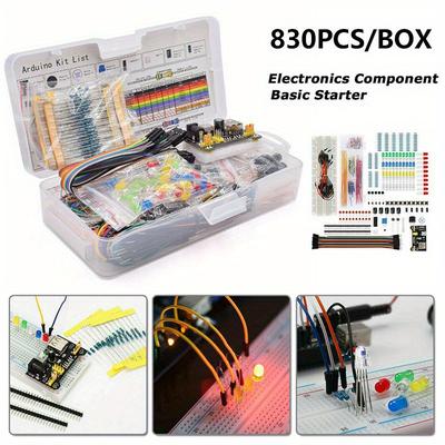 830pcs Breadboard Cable, Resistor Electronic Component Starter Kit For Arduino, Led Potentiometer For Arduino