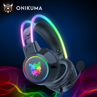 Onikuma Professional Wired Headphones Gaming Headset Gamer With Rgb Light Noise Cancel Mic Stereo Earphone For Pc Ps4 Ps5 Computer Games