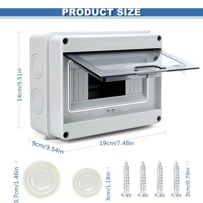 Distribution Protection Box, Plastic Transparent Cover Waterproof Distribution Box, Circuit Breaker, Household Outdoor Waterproof Power Distribution Box