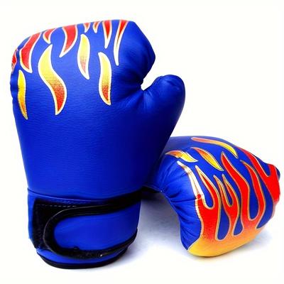 Kids Boxing Gloves, For Punching Bag Kickboxing Thai Mitts Mma Training Sparring, Flame Boxing Training Gloves