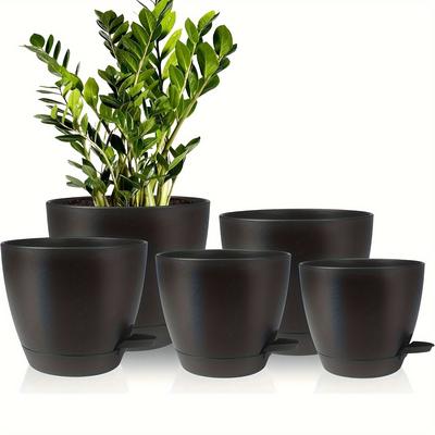 5pcs/set Plastic Flower Pots Gardening Flower Pots, Planting Pots Gardening Supplies