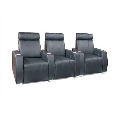Bass Executive Home Theater Row Seating (Row of 3) Microfiber/Microsuede in Brown | 42 H x 94 W x 36 D in | Wayfair