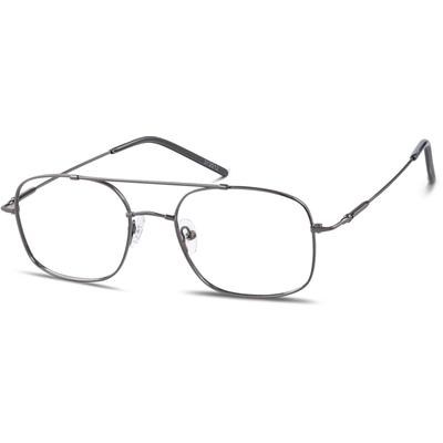 Zenni Men's Classic Aviator Prescription Glasses Gray Flex Titanium Full Rim Frame