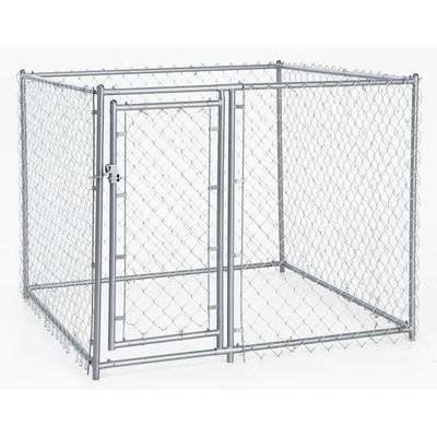Boxed Chain Link Kennel, 5' L X 5' W X 4' H, Large, Silver
