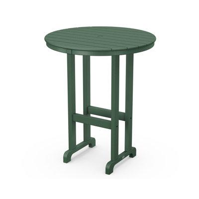 POLYWOOD® Round Farmhouse Bar Table Wicker/Rattan in Green | 42 H x 35.13 W x 35.13 D in | Outdoor Furniture | Wayfair RBT236GR