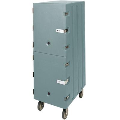 Cambro Hot Box | 1826DBCSP401 Camcart Slate Blue Double Compartment Food Storage Box Carrier with Security Package
