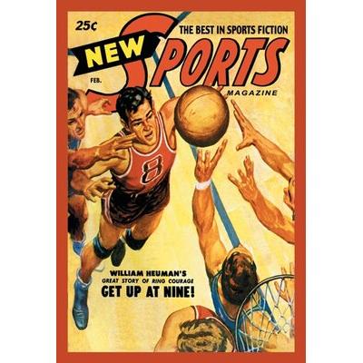 Buyenlarge Sports Magazine Basketball Vintage Advertisement on Wrapped Canvas in Orange Red Yellow | 30 H x 20 W x 0.5 D in | Wayfair 15474-8C2030