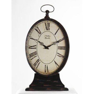 Zentique Tall Paris Table Clock Wood/Metal in Black/Brown | 22.5 H x 12.5 W x 4 D in | Wayfair PC003