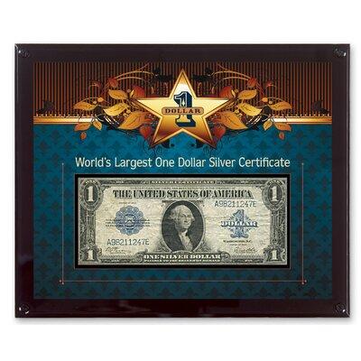 American Coin Treasures World's Largest Silver Certificate Currency Framed Memorabilia Paper in Blue/Gray, Size 9.38 H x 11.38 W x 0.31 D in 11293
