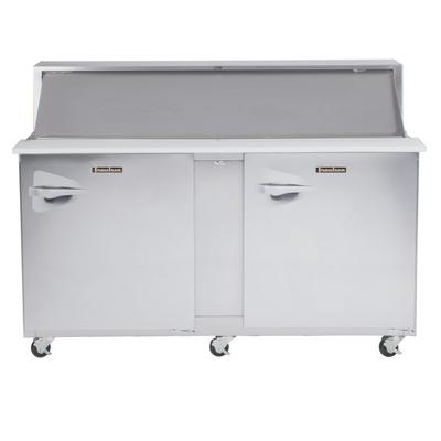 Traulsen UPT6024-RR-SB 60" 2 Right Hinged Door Stainless Steel Back Refrigerated Sandwich Prep Table