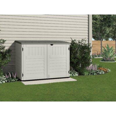 Suncast 5 ft. 10 in. W x 3 ft. 8 in. D Stow-Away Horizontal Storage Shed Plastic in Brown/Gray | 52 H x 70.5 W x 44.25 D in | Wayfair BMS4700X