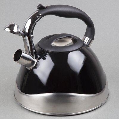 Creative Home 3.1 qt. Whistling Stovetop Kettle Stainless Steel/Aluminum in Black | 9 H x 9.5 W x 9 D in | Wayfair 77051