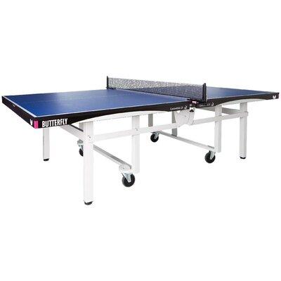Butterfly Regulation Size Foldable Table Tennis Table (25mm Thick) Wood/Steel Legs in Blue/Brown/Gray | 30 H x 60 W x 108 D in | Wayfair TCF25UBL