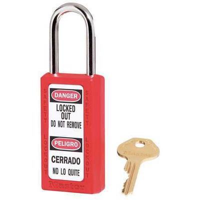 MASTER LOCK 411RED Zenex Thermoplastic Safety Padlock, 3 in H, 1-1/2 in Wide