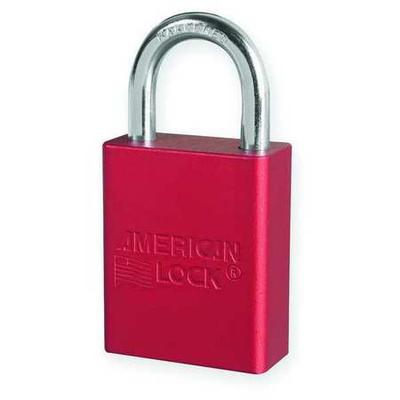 AMERICAN LOCK A1105RED Anodized Aluminum Safety Padlock, Keyed Different, 1-1/2