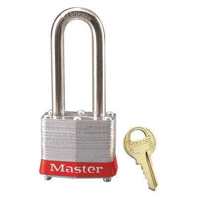MASTER LOCK 3LHRED Lockout Padlock,KD,Red,1-1/4"H