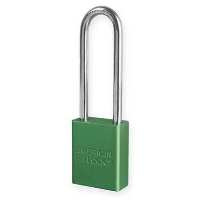 AMERICAN LOCK A1107GRN Lockout Padlock,KD,Green,1-7/8"H