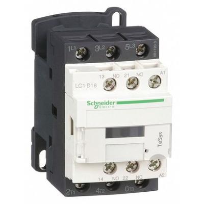 SCHNEIDER ELECTRIC LC1D18U7 IEC Magnetic Contactor, 3 Poles, 240 V AC, 18 A,