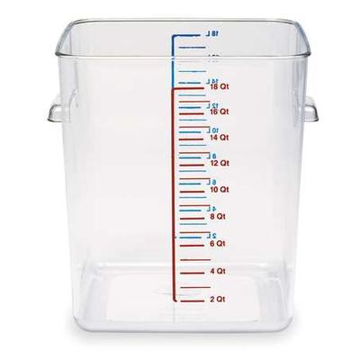 RUBBERMAID COMMERCIAL FG631800CLR Square Storage Container,18 qt,Clear