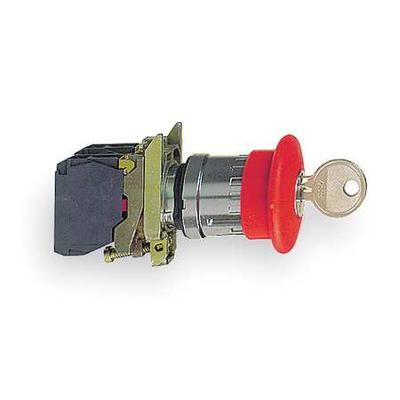 SCHNEIDER ELECTRIC XB4BS9445 Emergency Stop Push Button, 22 mm, 1NO/1NC, Red