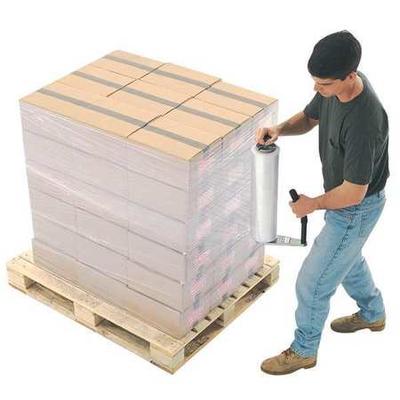 ZORO SELECT 15A998 Hand Stretch Wrap, 18 in W x 1500 ft L, 70 ga, Cast Style,