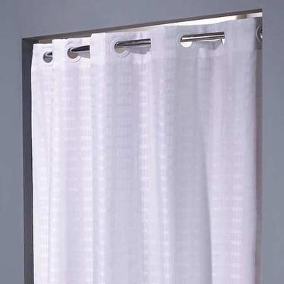 HOOKLESS HBH43LIT01SX Shower Curtain, Polyester, White, 42 in W, 74 in L