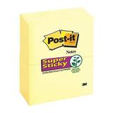 POST-IT 655-12SSCY Super Sticky Notes,3x5 In.,Yellow,PK12