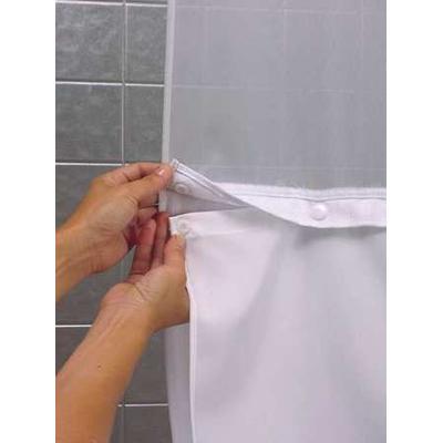 HOOKLESS HBH40SL0157 Shower Curtain Liner, Polyester, White, 70 in W, 57 in L