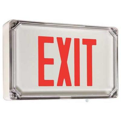 DUAL-LITE SEWLDRWE NEMA 4X Aluminum Red/White Exit Sign, Two-Sided
