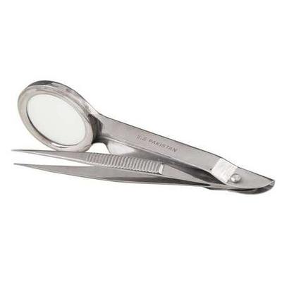 FIRST AID ONLY 17-200 Forceps w/ Magnifier,Silver,3-3/4 In L