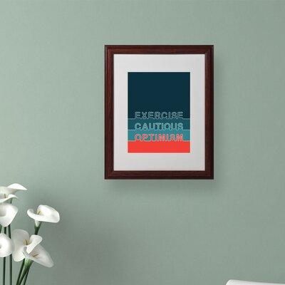 Trademark Fine Art 'Cautious Optimism II' Framed Textual Art on Canvas in Blue/Red, Size 20.0 H x 16.0 W x 0.5 D in | Wayfair MR0146-W1620MF