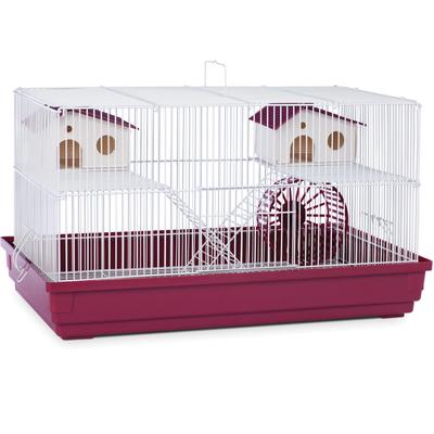 Bordeaux Red & White Deluxe Small Animal Cage, 23" L X 12.75" W X 12.75" H