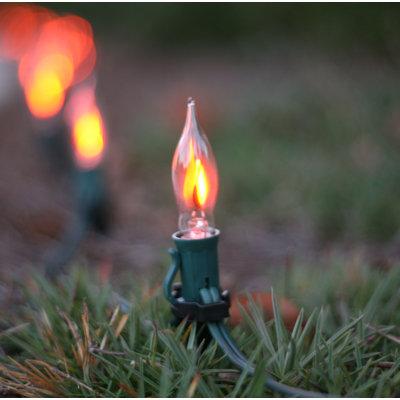 Wintergreen Lighting C7 Flicker Flame Transparent Bulb in Gray | 2.75 H x 0.88 W x 0.88 D in | Wayfair BU-C7-CLR-3.5W