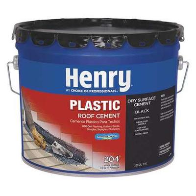 HENRY HE204061 Plastic Roof Cement, 3.5 gal, Pail, Black