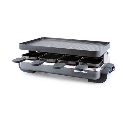 Swissmar 8 Person Classic Raclette Party Grill w/ Reversible Cast Aluminum Non-stick Grill Plate Stainless Steel in Gray, Size 6.0 H x 9.5 D in