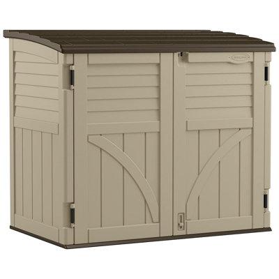 Suncast Horizontal Utility Garbage Shed, Resin in Brown/Gray | 45.5 H x 53 W x 32.25 D in | Wayfair BMS3400X