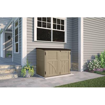 Suncast 4.5 ft. W x 2.5 ft. D Horizontal Utility Garbage Shed, Resin in Brown/Gray | 45.5 H x 53 W x 32.25 D in | Wayfair BMS3400X