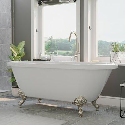 Cambridge Plumbing 70  x 30  Clawfoot Acrylic Bathtub w  Faucet Acrylic in Gray | 31 H x 70 W in | Wayfair ADE-150-PKG-BN-NH