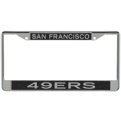 San Francisco 49ers Team Silver Glitter Large Wordmark Metal Frame - Black