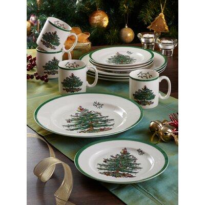 Spode Christmas Tree 12-Pc Set (4 Ea Din/Sal/Mug) Ceramic/Earthenware/Stoneware in Green/White | Wayfair 4301875