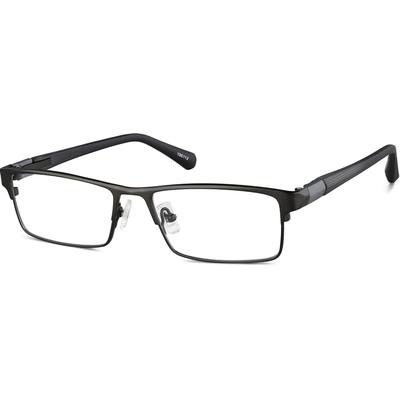 Zenni Men's Classic Rectangle Prescription Glasses Gray Titanium Full Rim Frame
