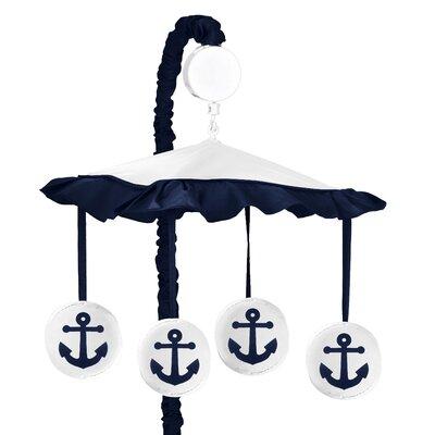 Sweet Jojo Designs Anchors Away Musical Mobile Fabric in Blue/White | 25 H x 19 W x 11 D in | Wayfair Mobile-AnchorsAway