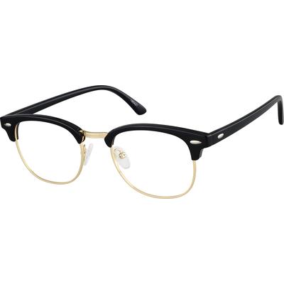 Zenni Retro Browline Prescription Glasses Black Tortoiseshell Full Rim Frame