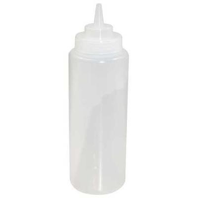 CRESTWARE SB32CW Squeeze Bottle,Plastic,Clear,32 oz.,PK12