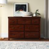 Three Posts™ Idella 7 Drawer Standard Dresser Wood in Brown/Red, Size 35.0 H x 50.0 W x 19.0 D in | Wayfair LOON1755 26236266