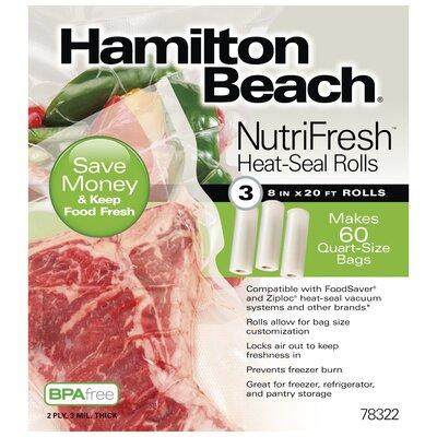 Hamilton Beach® NutriFresh Heat-Seal Rolls 3 8 in x 20 ft Rolls, Size 240.0 H x 8.0 W in | Wayfair 78322