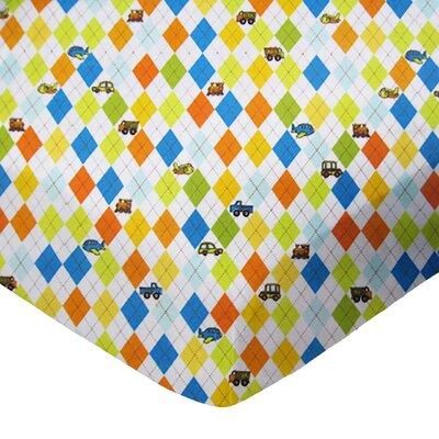 Sheetworld Argyle Transport Travel Fitted Crib Sheet Flannel, Cotton, Size 24.0 W x 42.0 D in | Wayfair BB-F425