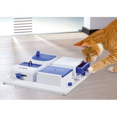 Tucker Murphy Pet™ Charlz Cat Activity Box, Rubber in Blue/White, Size 4.0 H x 12.0 W x 12.0 D in | Wayfair CD8AE7ACF0CD4C26A6EE86C5F731137C